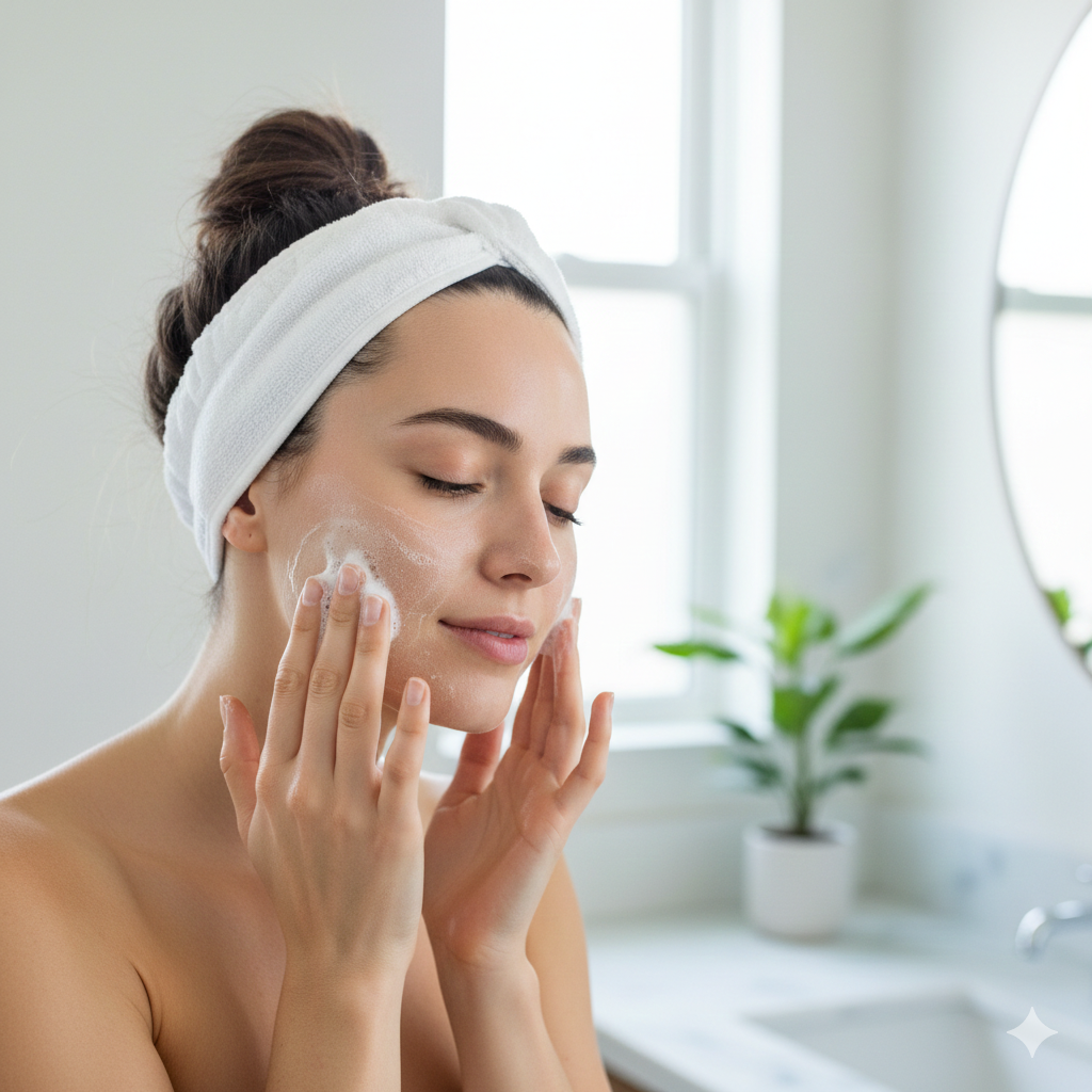 gentle face cleansing recommended by dermatologists