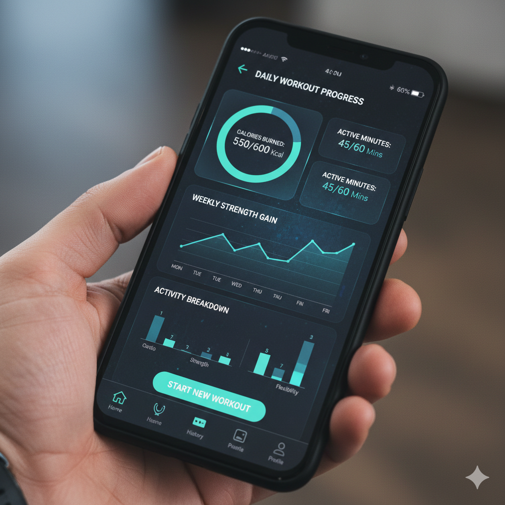 ai fitness app personalized workout plan on smartphone