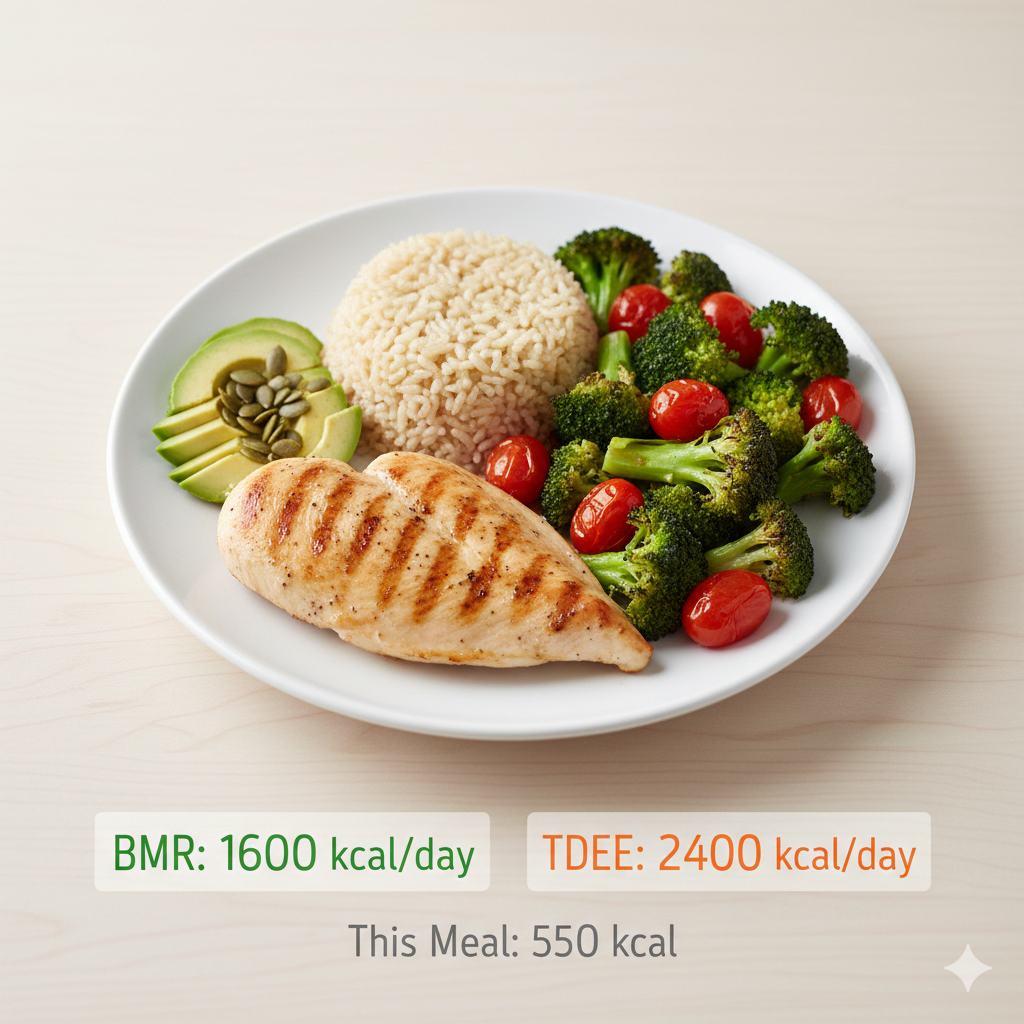 Daily calorie needs calculator based on BMR and TDEE