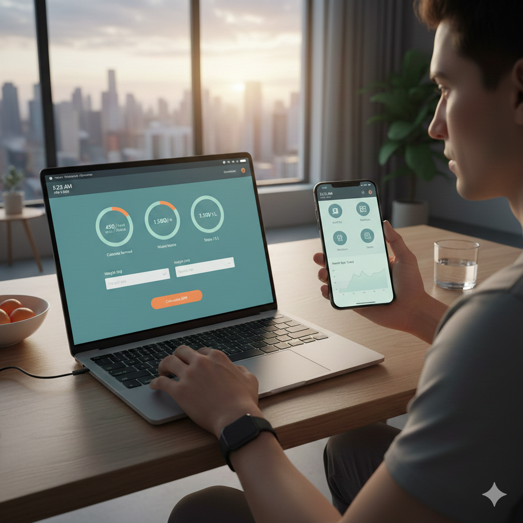 health and fitness multi calculator widget for bmi calorie and water intake tracking