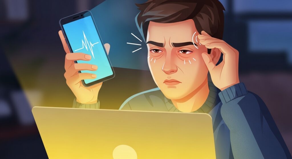 eye strain from screen time and digital devices