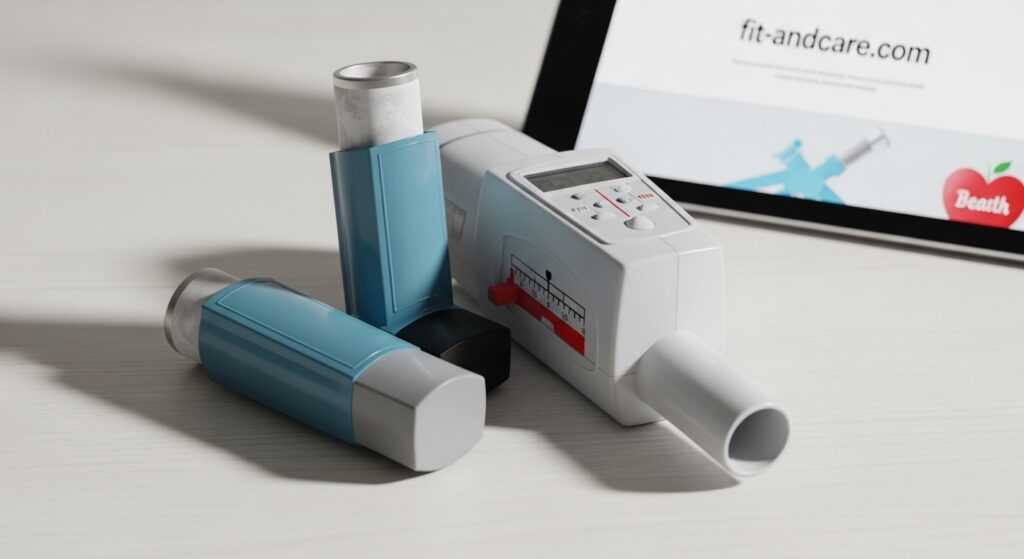 inhaler and peak flow meter device