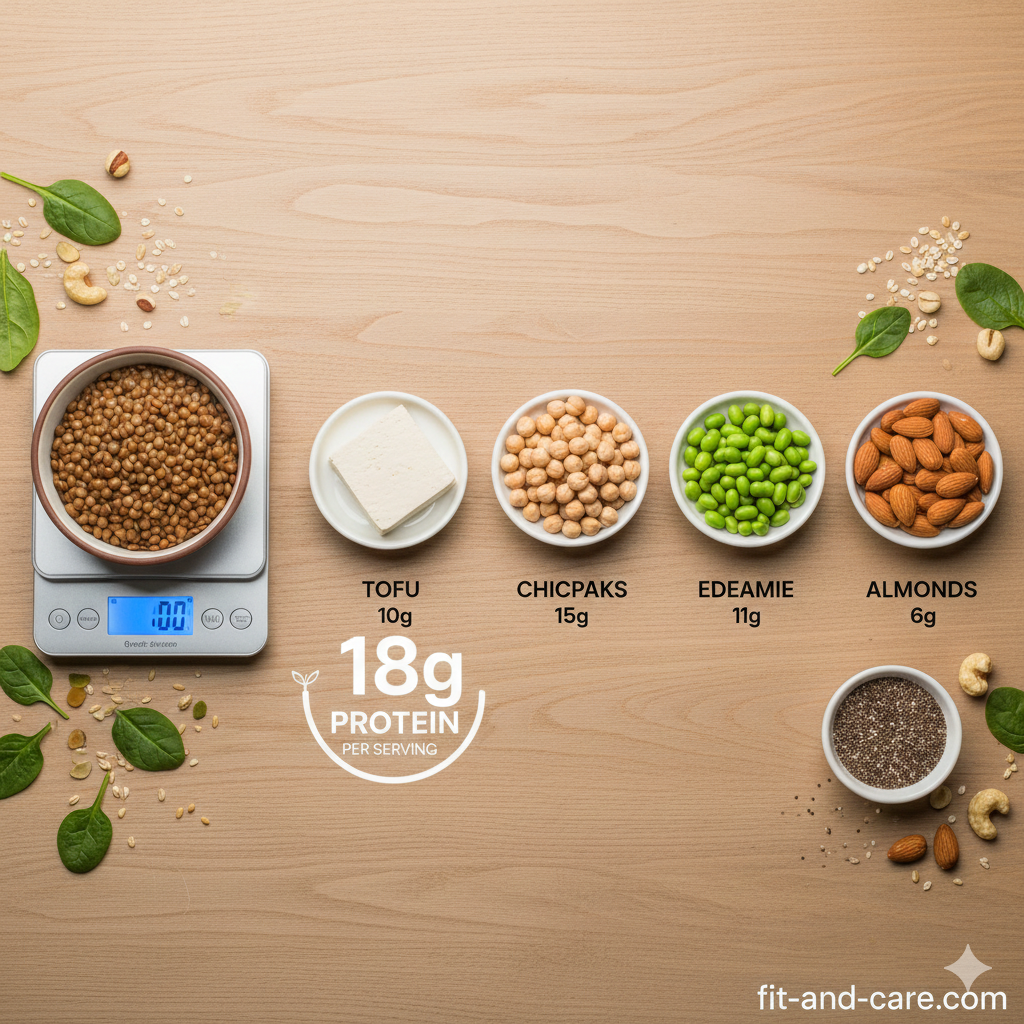 protein rich vegetarian foods per 100 grams