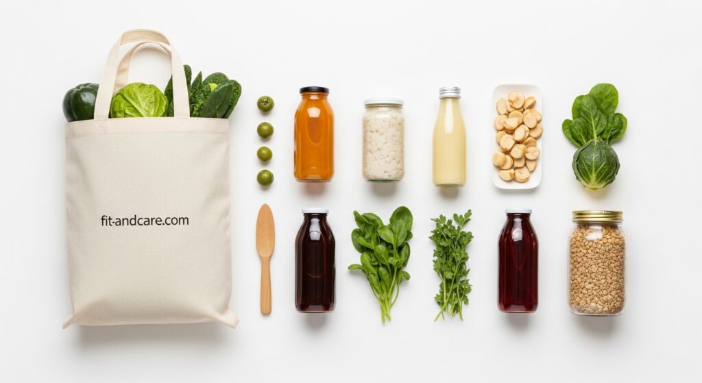 Healthy grocery shopping list for a 1500 calorie meal plan - fresh produce and whole foods