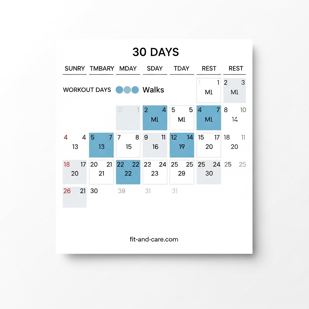 30-day Japanese walking plan for beginners — weekly schedule calendar