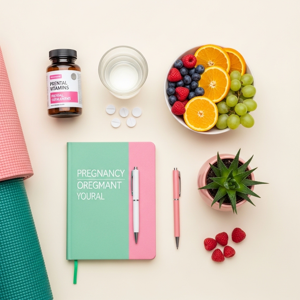 Healthy pregnancy lifestyle essentials, including prenatal vitamins, hydration, and exercise for each trimester. 