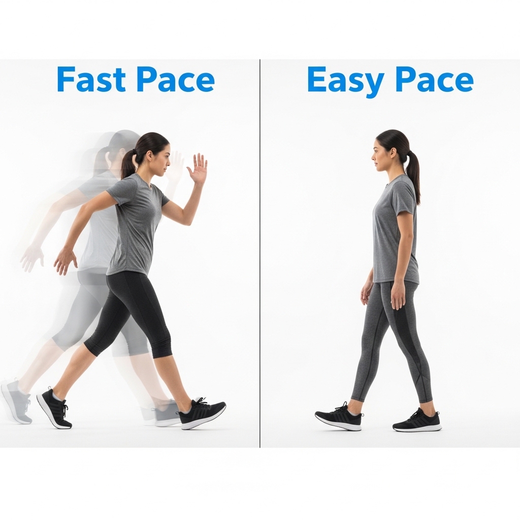 Step-by-step guide to Japanese interval walking technique — fast and slow pace comparison