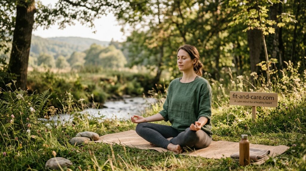 Stress management through yoga and meditation to naturally lower high blood pressure